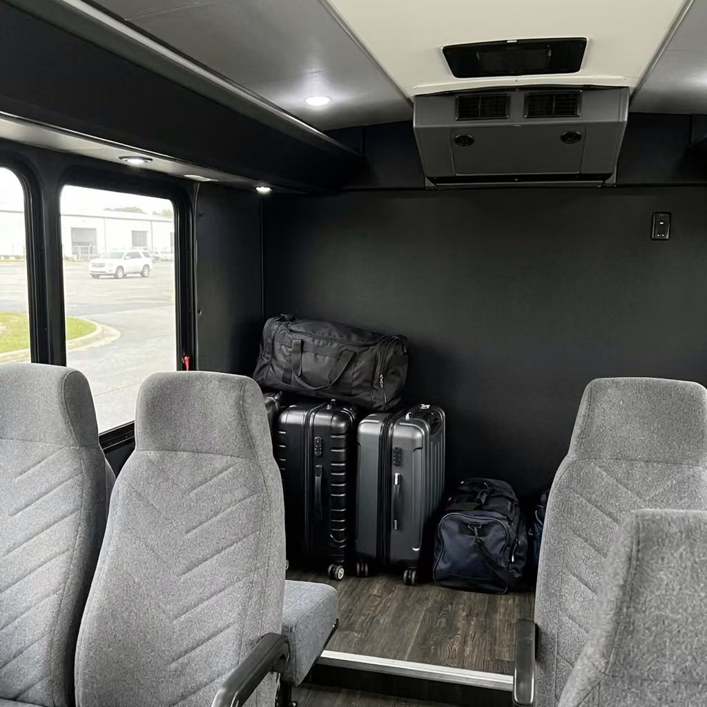 temple city 15 passenger minibus luggage area