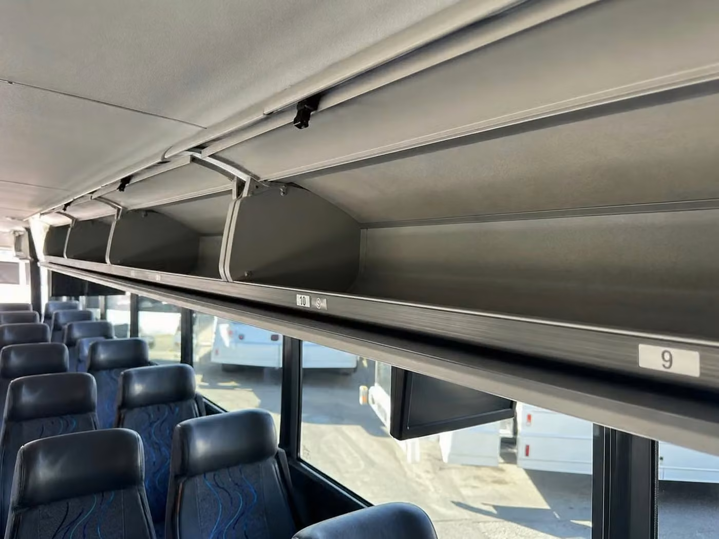 temple city 25 passenger minibus overhead storage