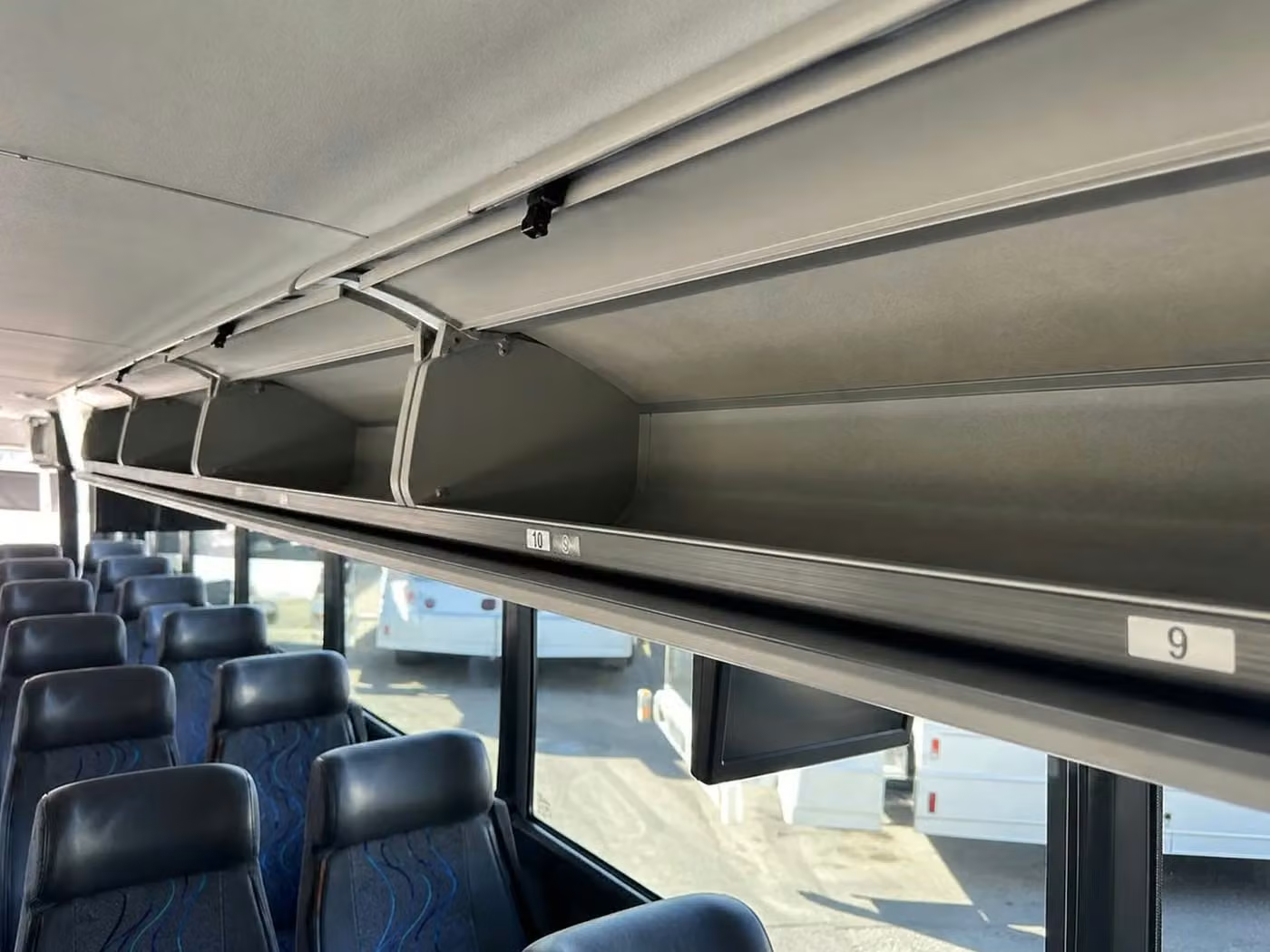 temple city 35 passenger minibus overhead storage