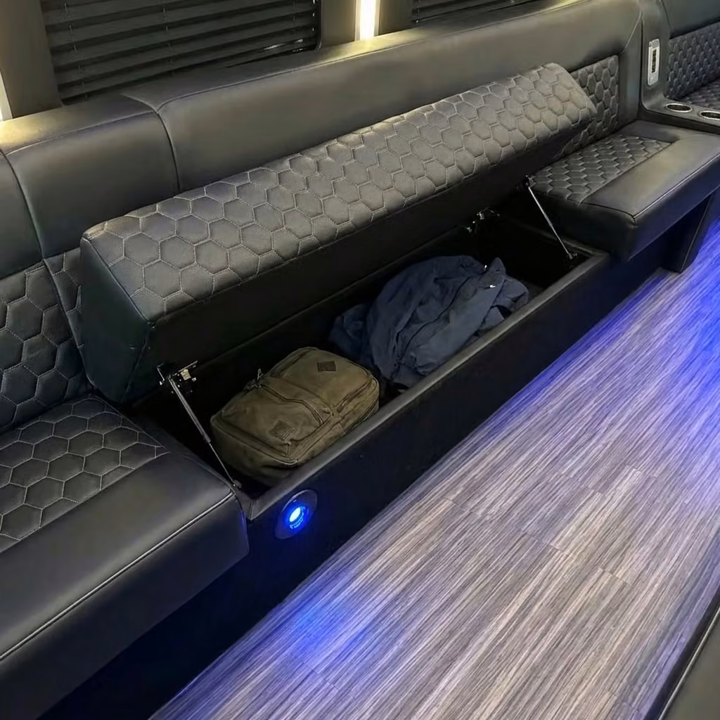 temple city party bus under seat storage