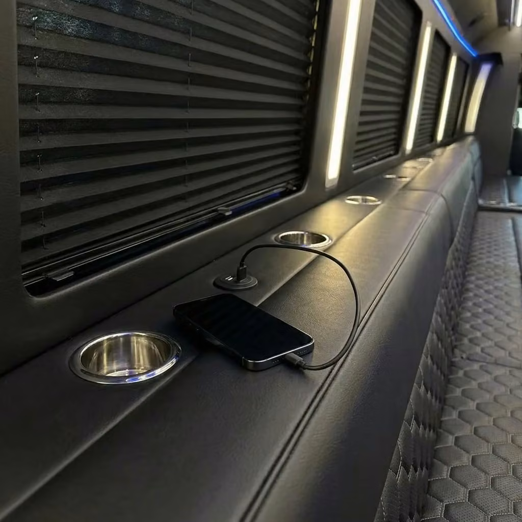 temple city party bus usb charging